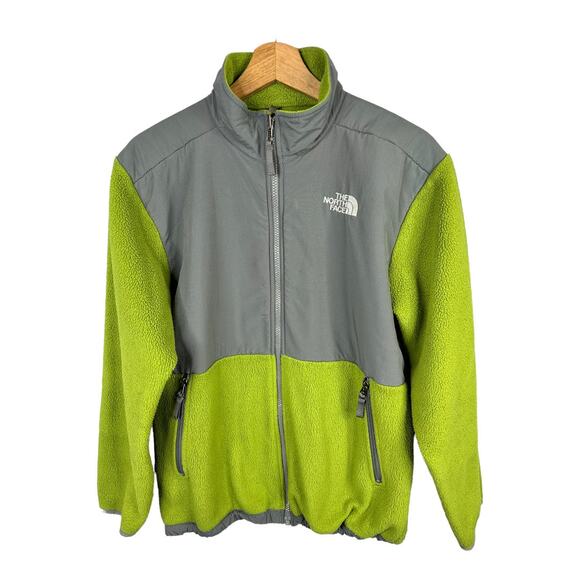 The North Face Boys size XL Polartec Full Zip Up Fleece Jacket Green Gray - Picture 1 of 12